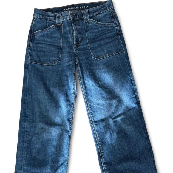 American Eagle Outfitters Women's Dark Blue Straight Leg Jeans - Picture 5 of 5
